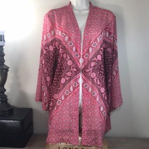 ♥️ Isaac Mizrahi Live♥️…Women’s Medium…Berry & Wine Sheer Jacket or Swim Cover!